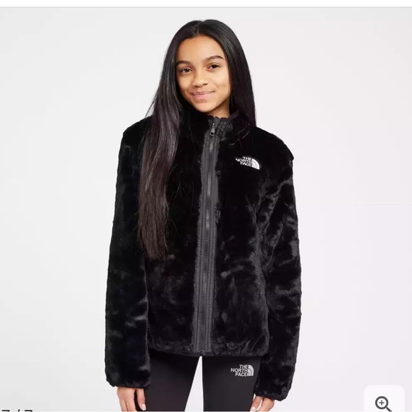NWT North Face Girls Mossbud Reversible Jacket in Black Warm Classic - Picture 2 of 13